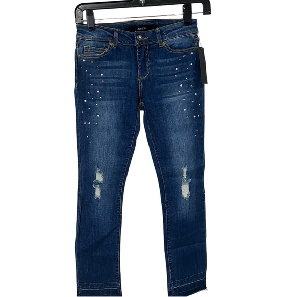 Joe's Jeans Other - Joes The Smith Mid Rise Girls Size 10 Distressed Embellished Straight Ankle Jean